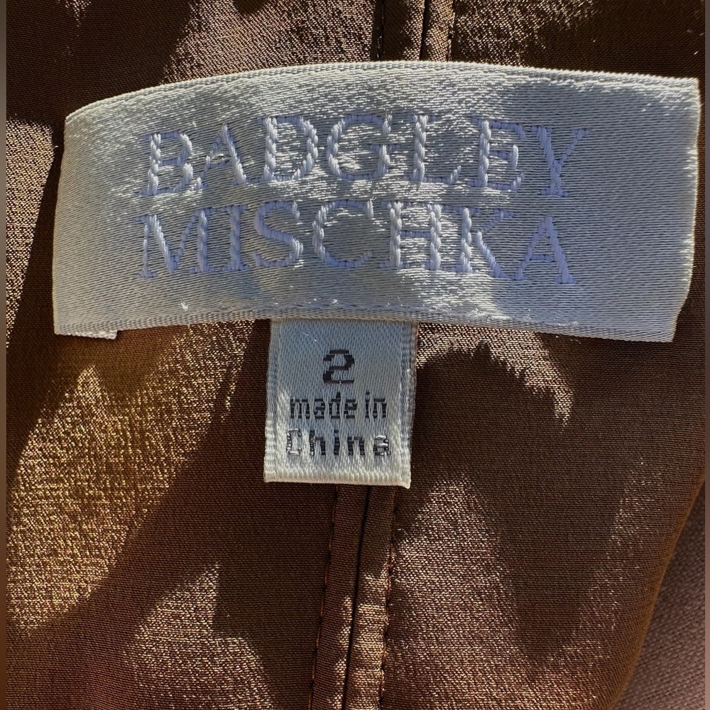 Bagdley Mischka exquisite beaded tulle and velvet overlay halter dress - size 2 - Picture 2 of 4